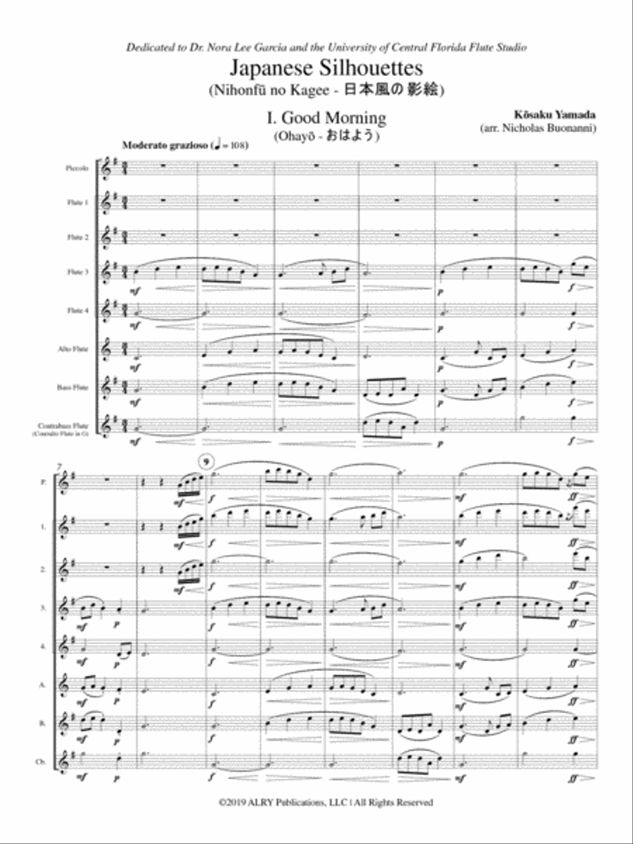 Japanese Silhouettes for Flute Choir Flute Choir scores gallery preview page 2