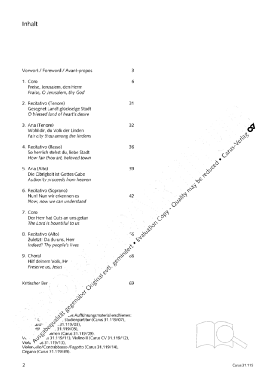 Praise the Lord, O Jerusalem (Preise, Jerusalem, den Herrn) 4-Part scores gallery preview page 3