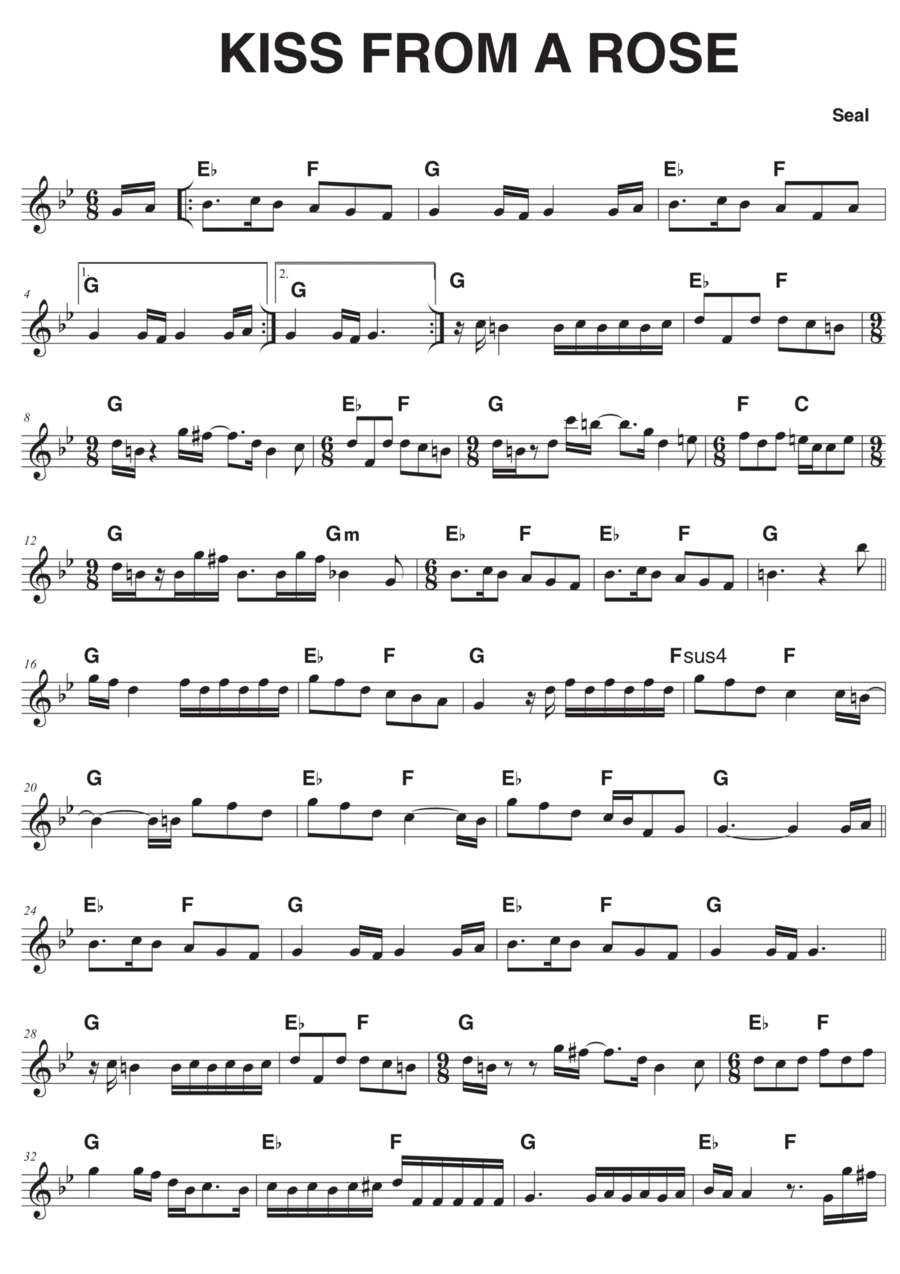 Kiss From A Rose Piano scores gallery preview page 1