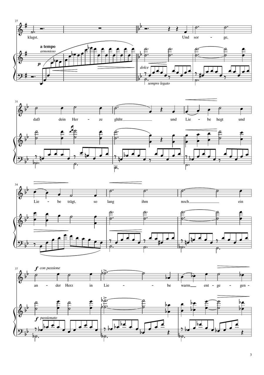 O lieb so lang du lieben kannst (Franz Liszt) [High Voice; key: G] High Voice scores gallery preview page 3