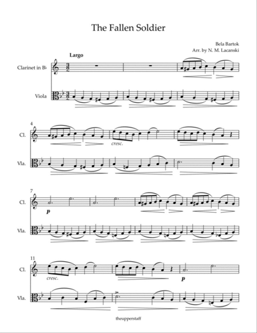 The Fallen Soldier B-Flat Clarinet scores gallery preview page 2