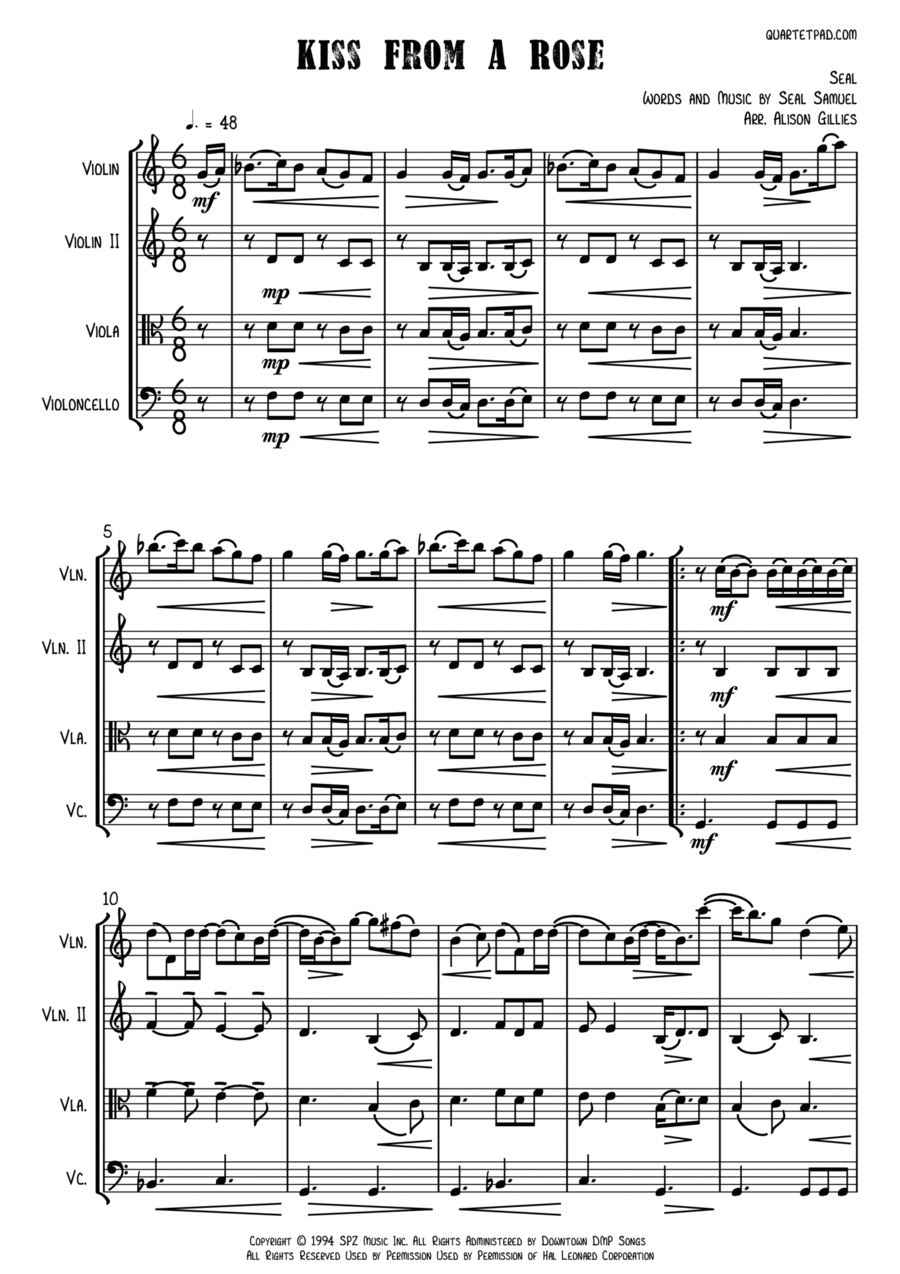 Kiss From A Rose String Trio scores gallery preview page 1