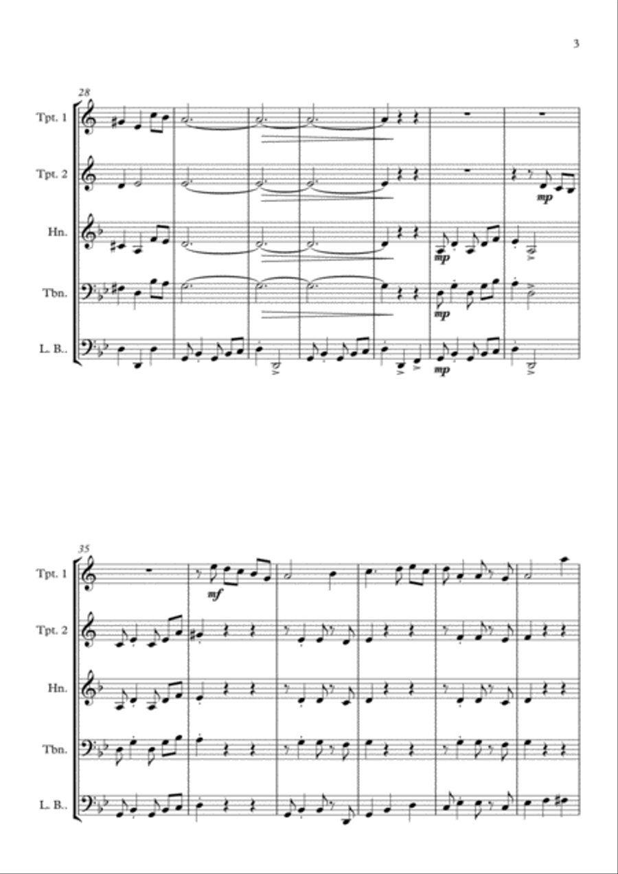 The House of the Rising Sun - for Brass Quartet Brass Quartet scores gallery preview page 3