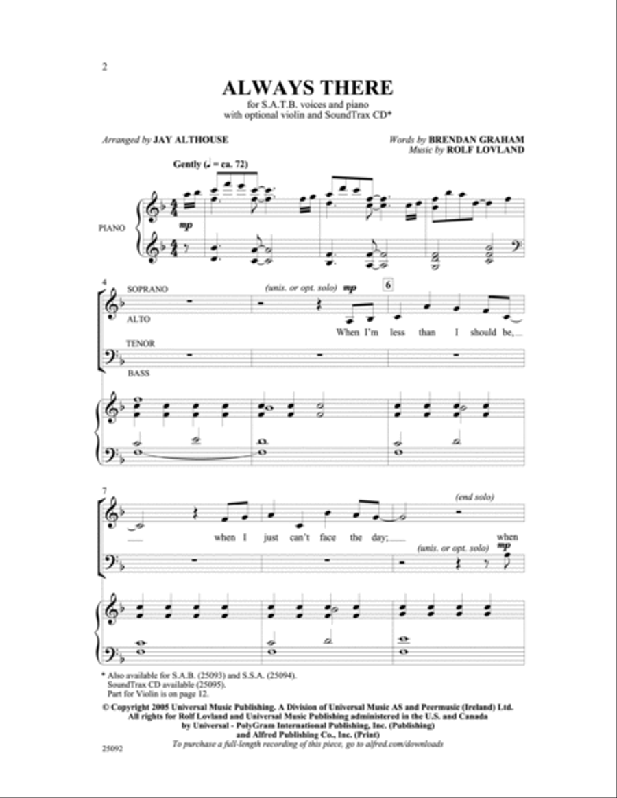 Always There 4-Part scores gallery preview page 2