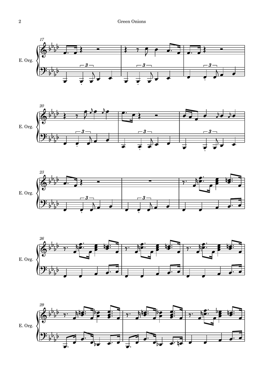 Green Onions Organ Solo scores gallery preview page 2