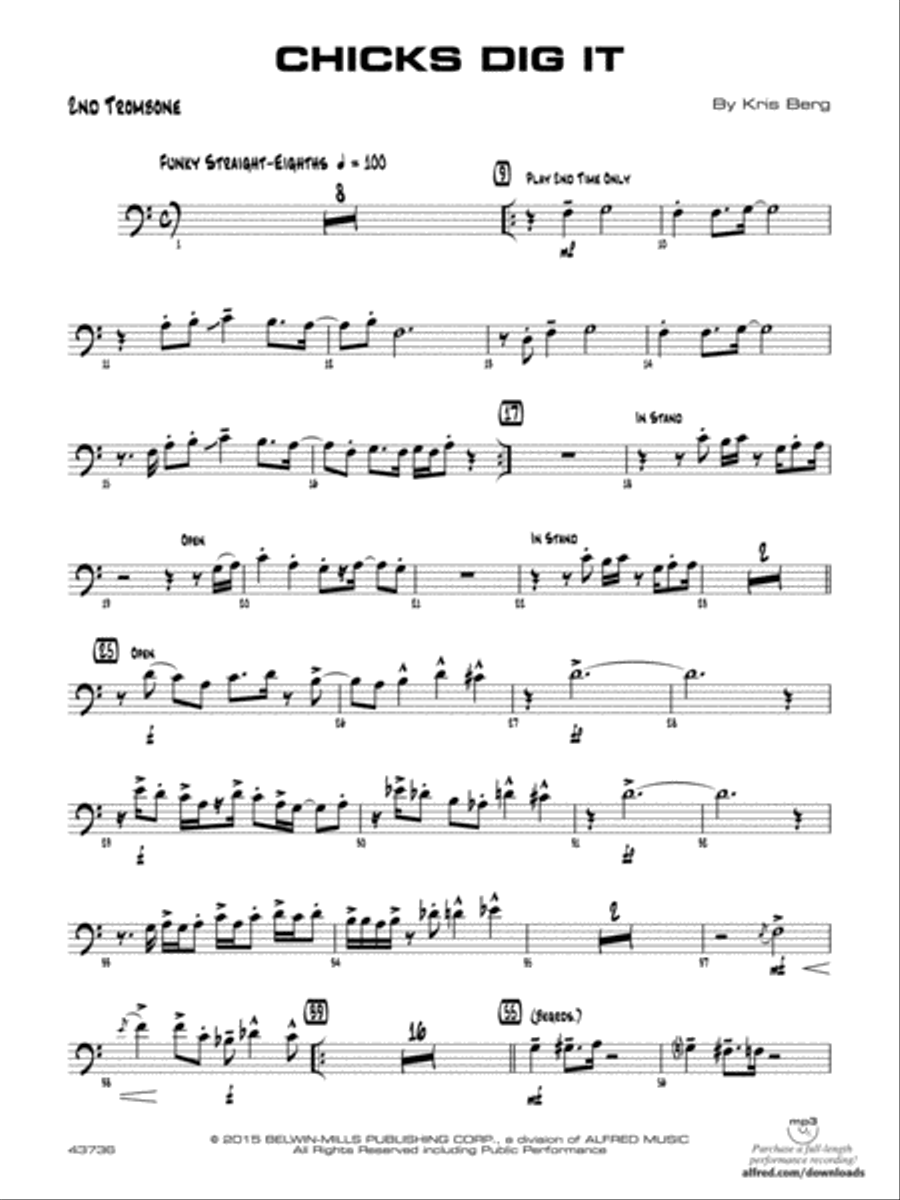 Chicks Dig It: 2nd Trombone Jazz Ensemble scores gallery preview page 1