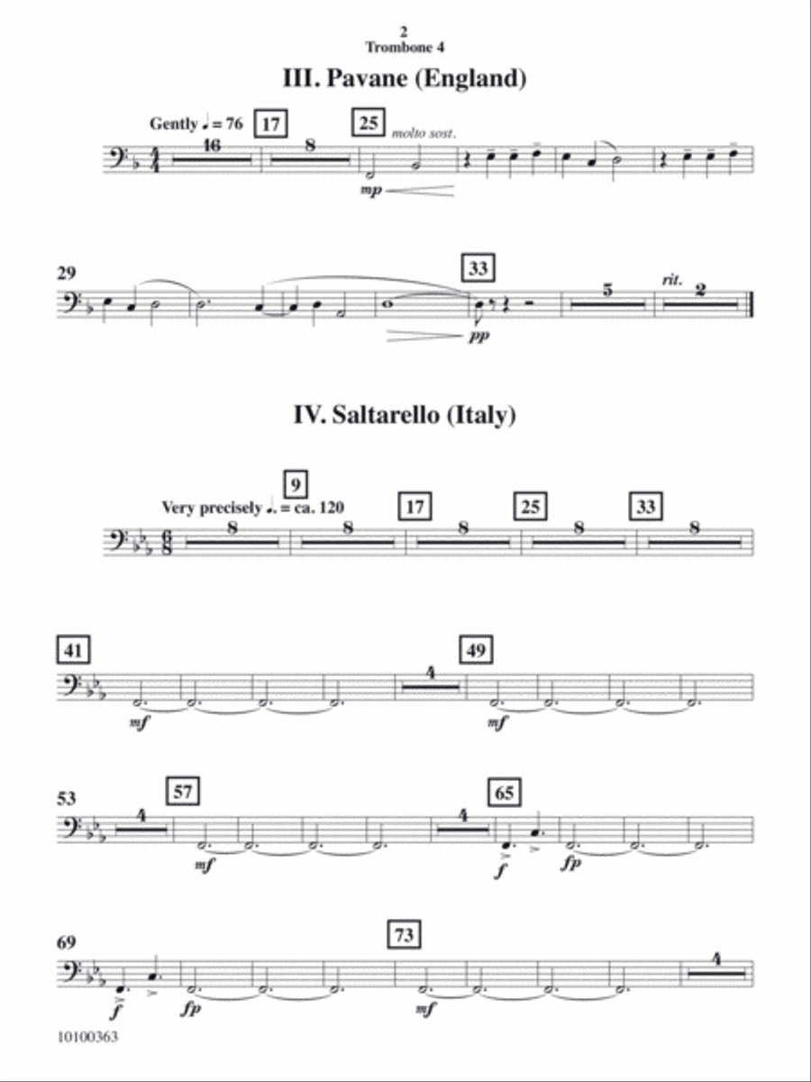 Courtly Airs and Dances - Trombone 4 Concert Band scores gallery preview page 2