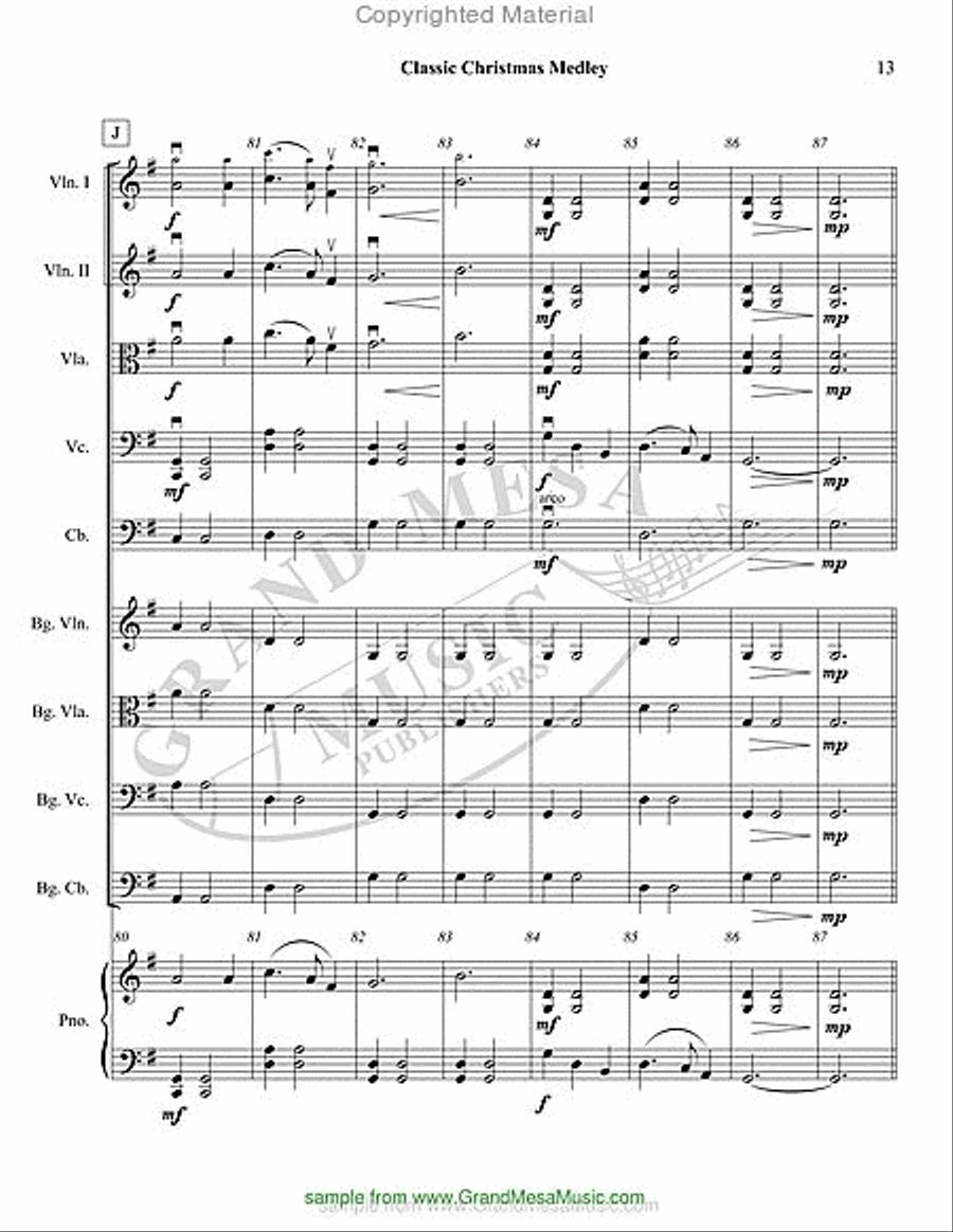 Classic Christmas Medley String Orchestra scores gallery preview page 14