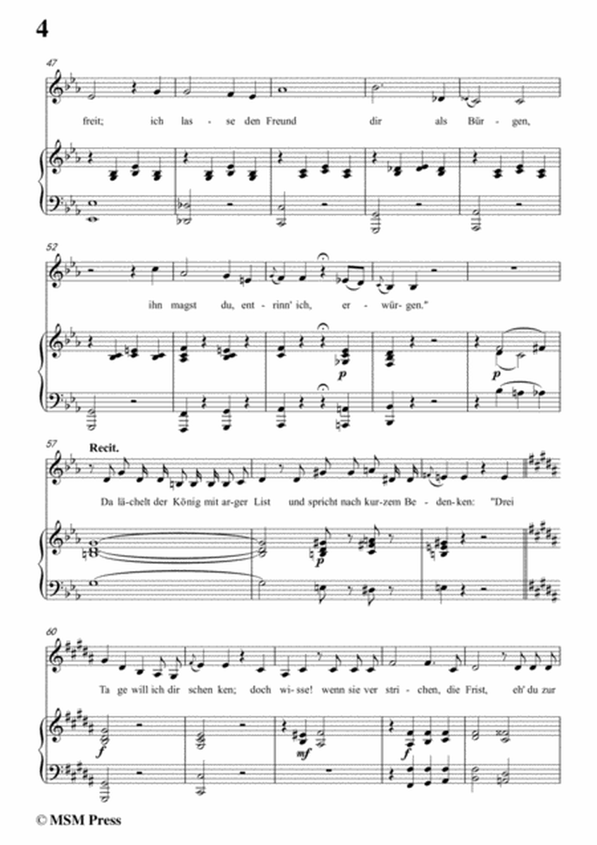 Schubert-Die Bürgschaft(The Bond),D.246,in f minor,for Voice&Piano image number null