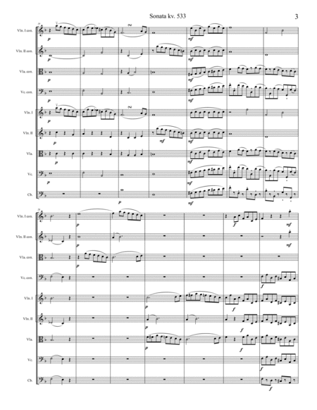 Mozart Sonata kv. 533 for String orchestra image number null