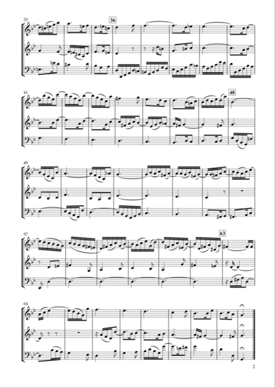 Sinfonia No.11 BWV.797 for Two Violins & Violoncello String Duet scores gallery preview page 2