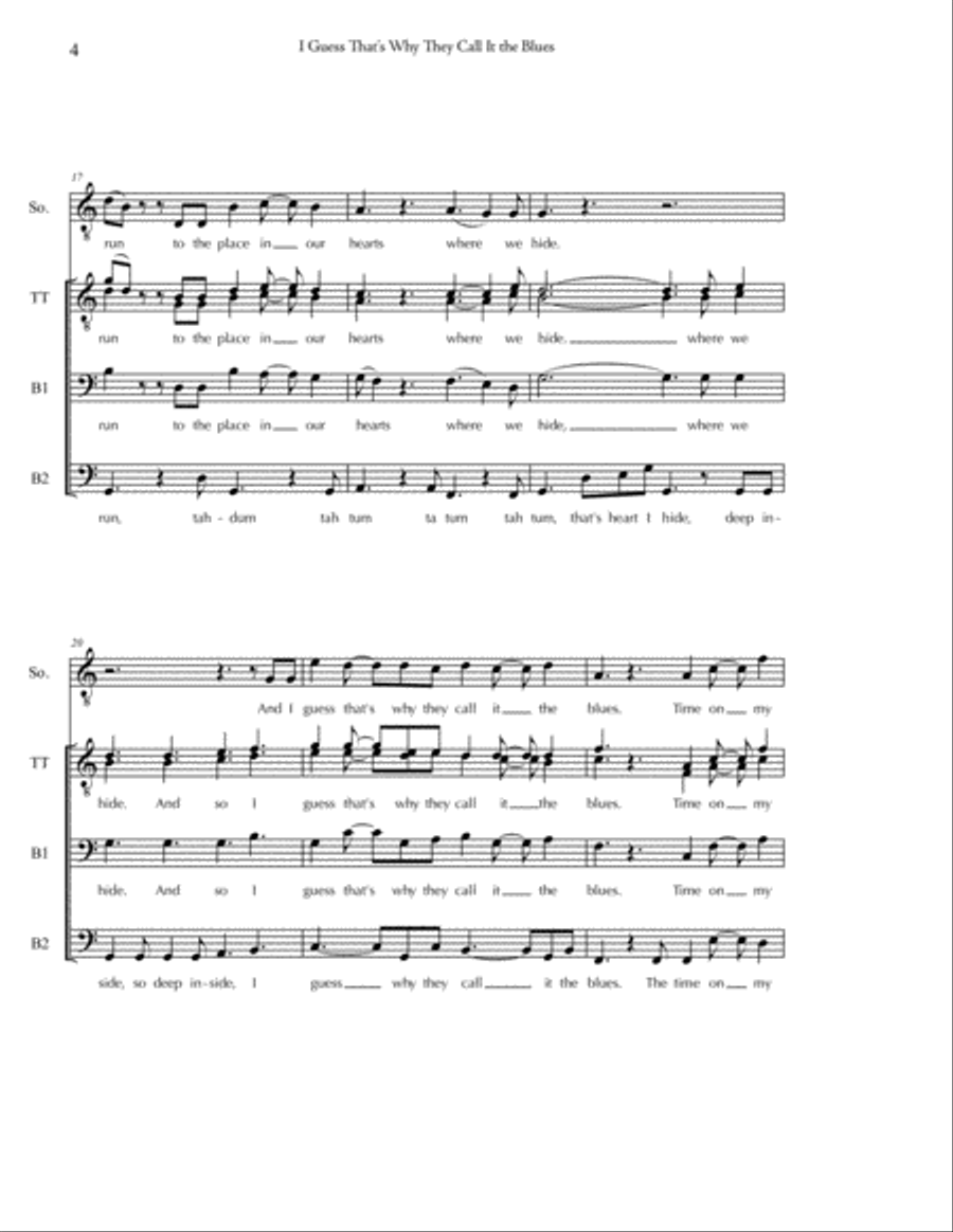 I Guess That's Why They Call It The Blues Choir scores gallery preview page 4