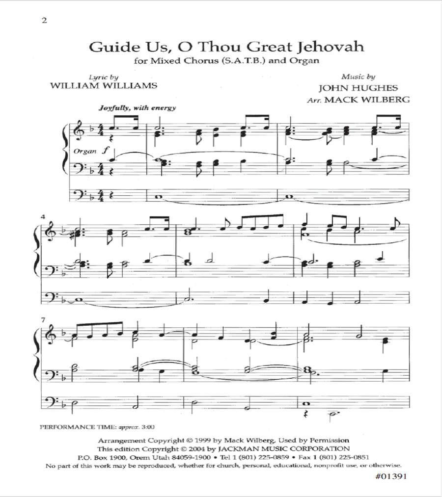 Guide Us, O Thou Great Jehovah - SATB 4-Part scores gallery preview page 2