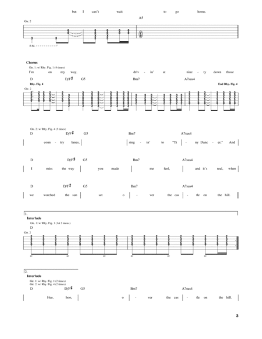 Castle On The Hill Castle On The Hill Electric Guitar scores gallery preview page 3