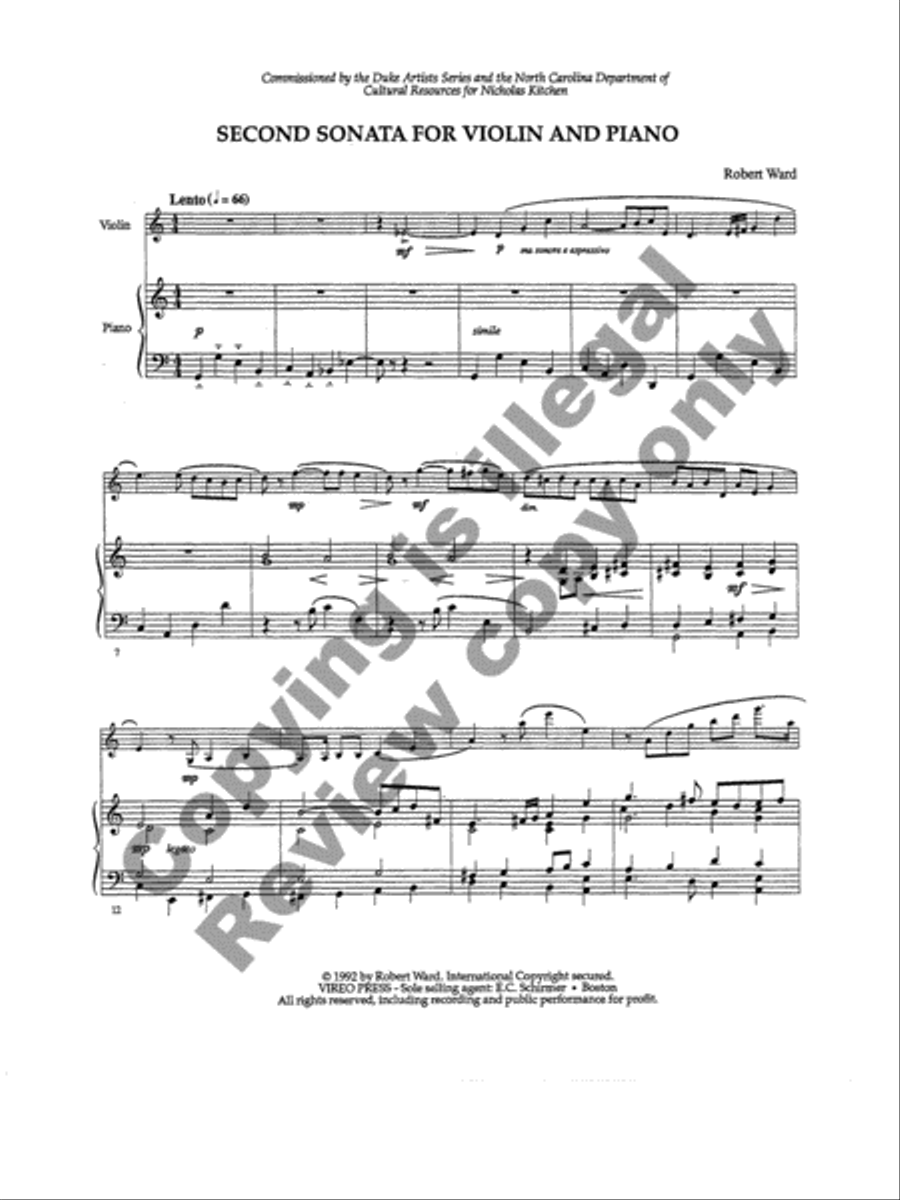 Second Sonata for Violin and Piano Violin Solo scores gallery preview page 3