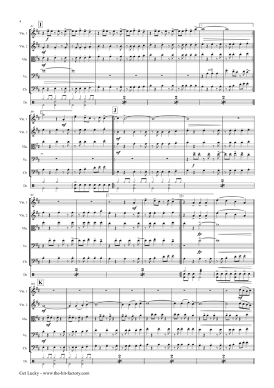 Get Lucky String Orchestra scores gallery preview page 4
