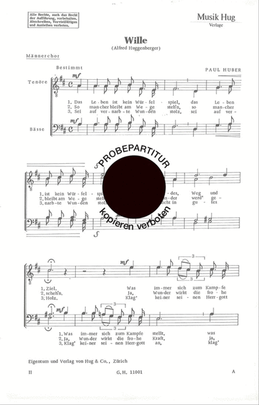 Wille Wille Men's Choir scores gallery preview page 1