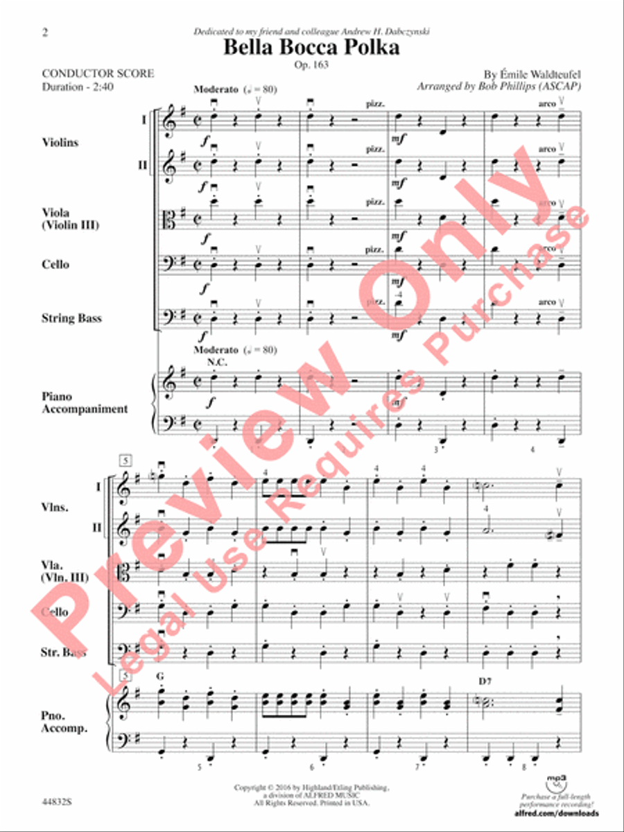 Bella Bocca Polka String Orchestra scores gallery preview page 3