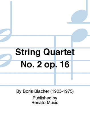 String Quartet No. 2 op. 16