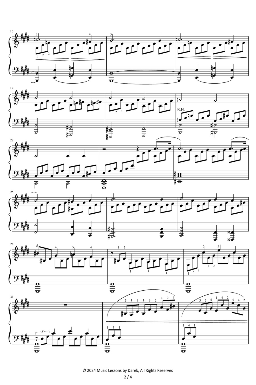 Moonlight Sonata - Ludwig van Beethoven [HARD PIANO] Piano Solo scores gallery preview page 2