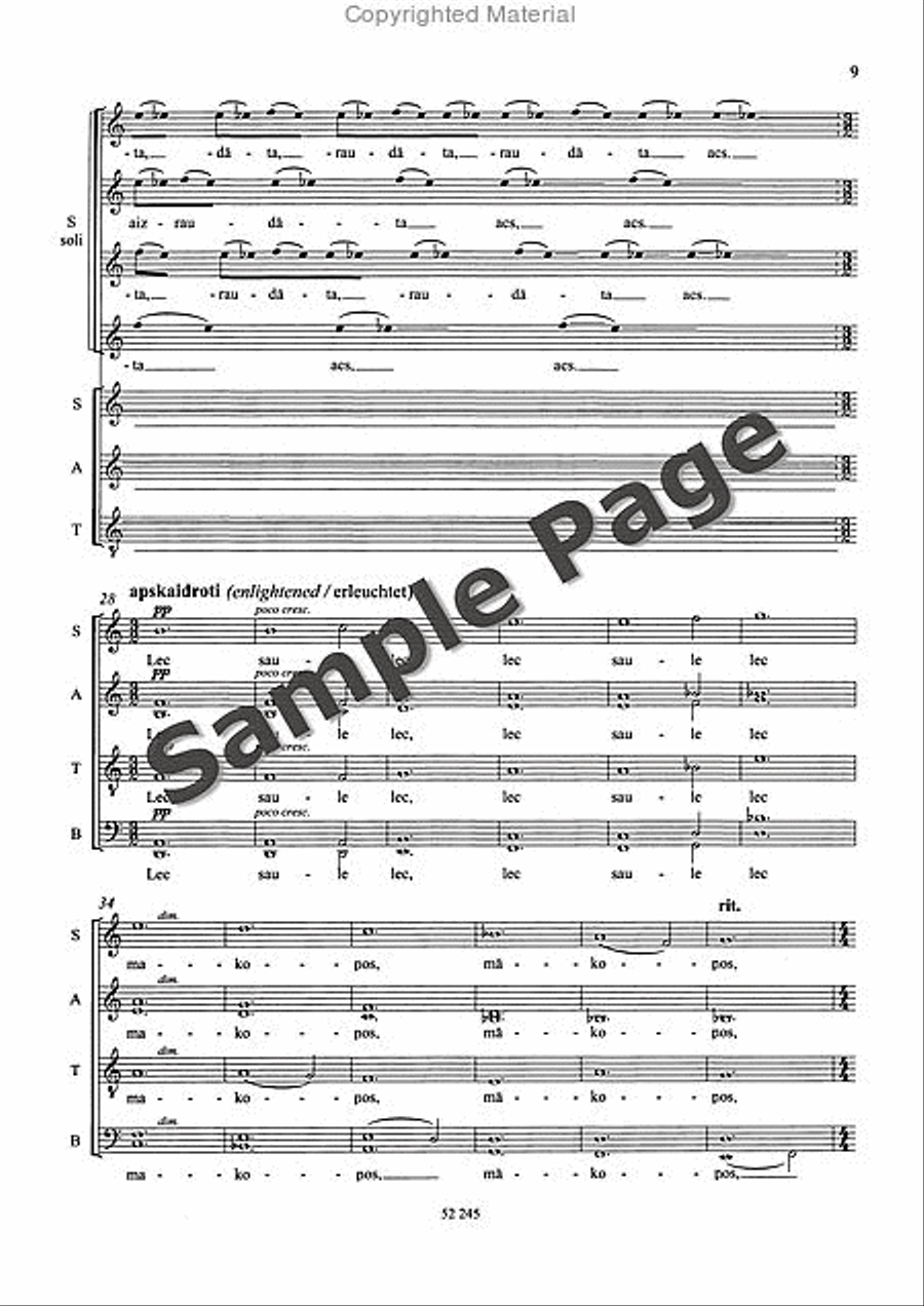Ziles Zina: The Tomtit's Message SSAATTBB scores gallery preview page 10