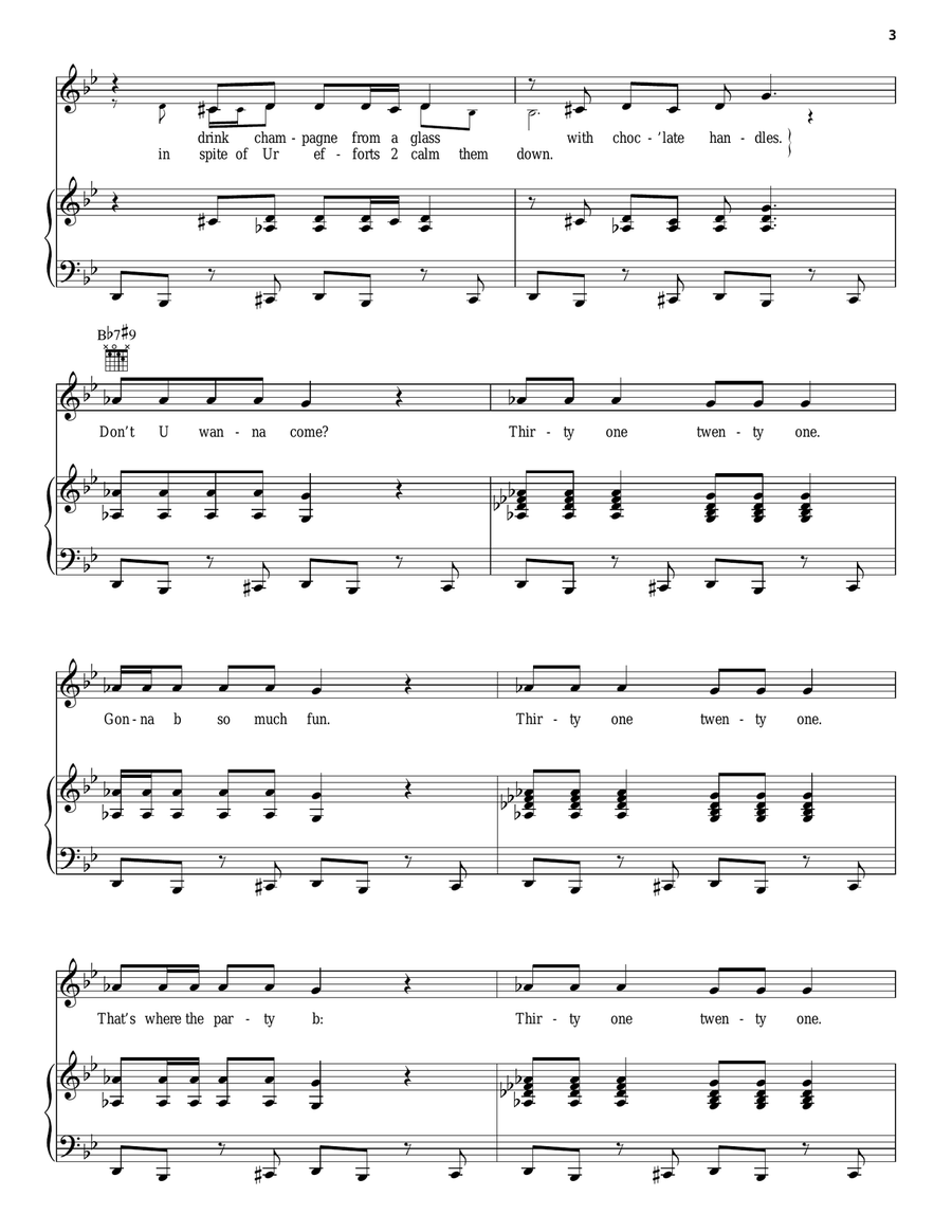 3121 3121 Piano, Vocal, Guitar scores gallery preview page 3