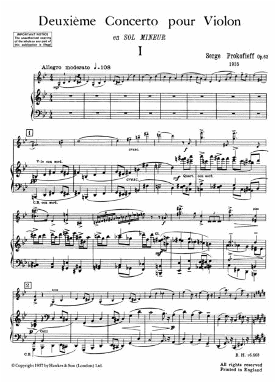 Concerto No. 2, Op. 63 Violin Solo scores gallery preview page 2