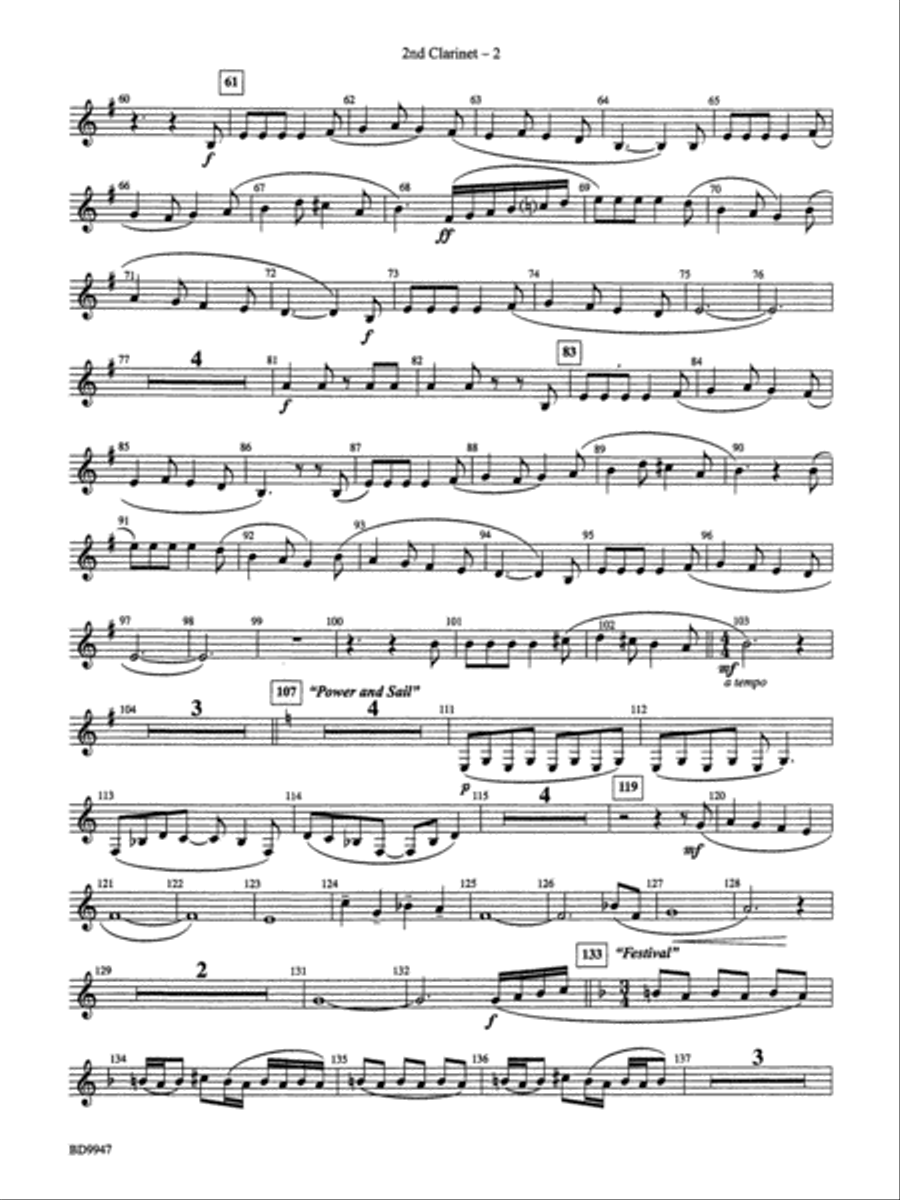 Chesapeake: 2nd B-flat Clarinet Concert Band scores gallery preview page 2