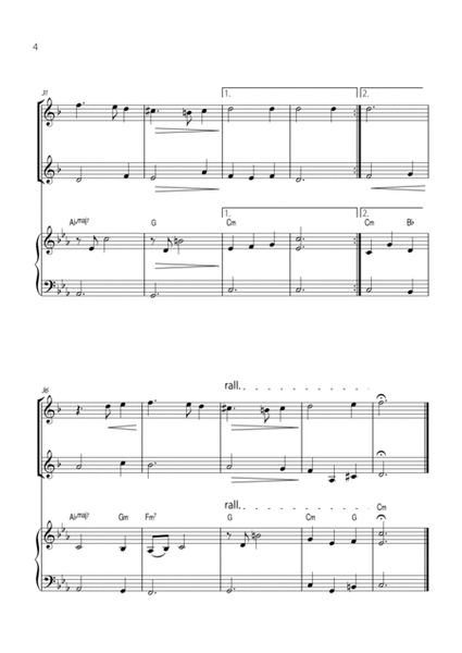 "Green Sleeves" - Beautiful easy version for TRUMPET DUET and PIANO image number null