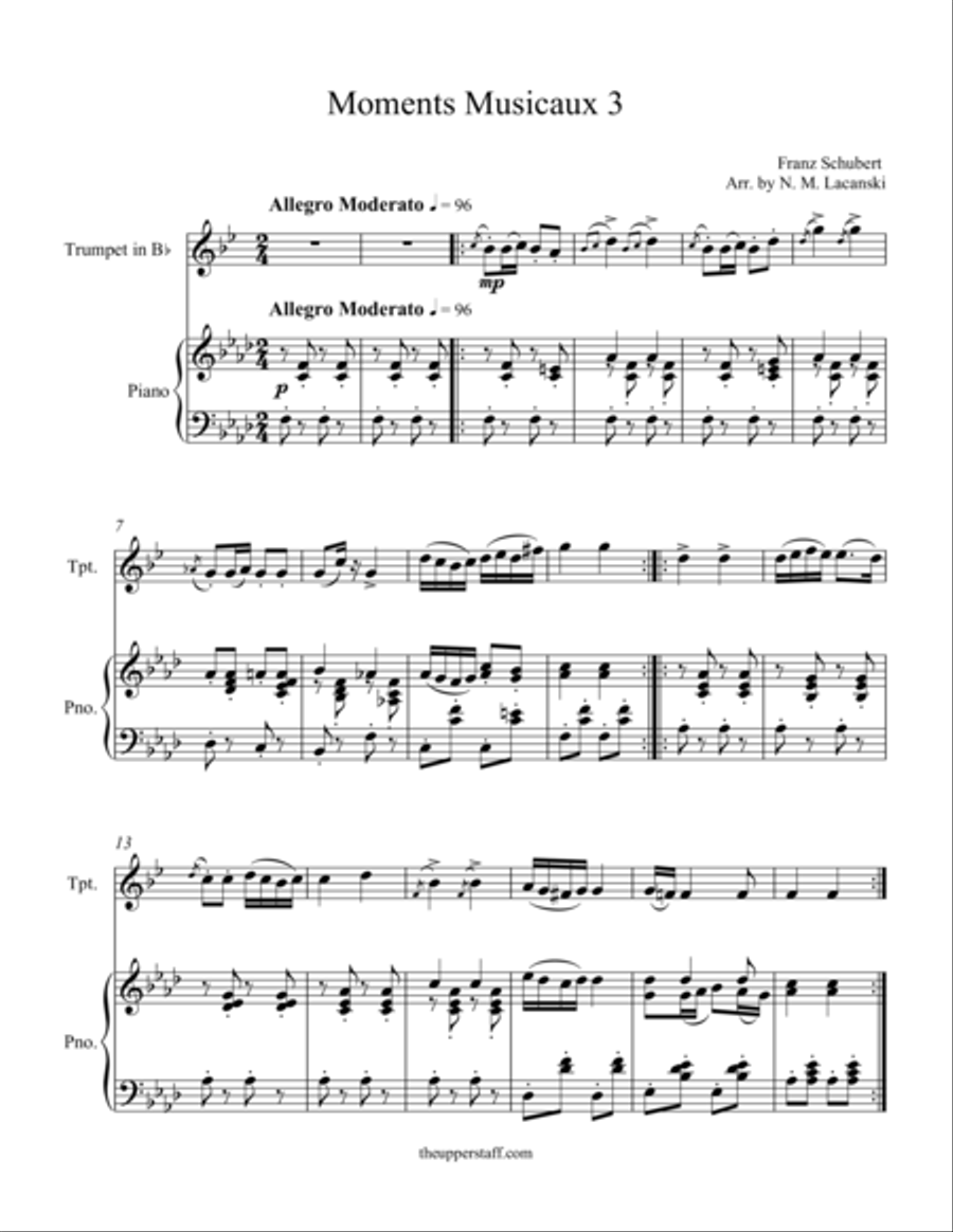 Moments Musicaux 3 Trumpet Duet scores gallery preview page 1