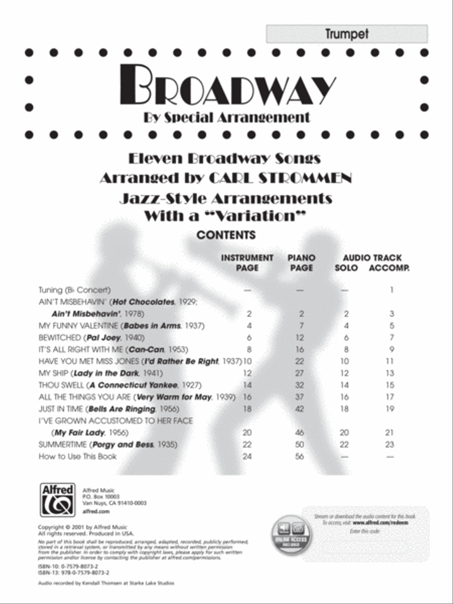 Broadway By Special Arrangement - Trumpet Part