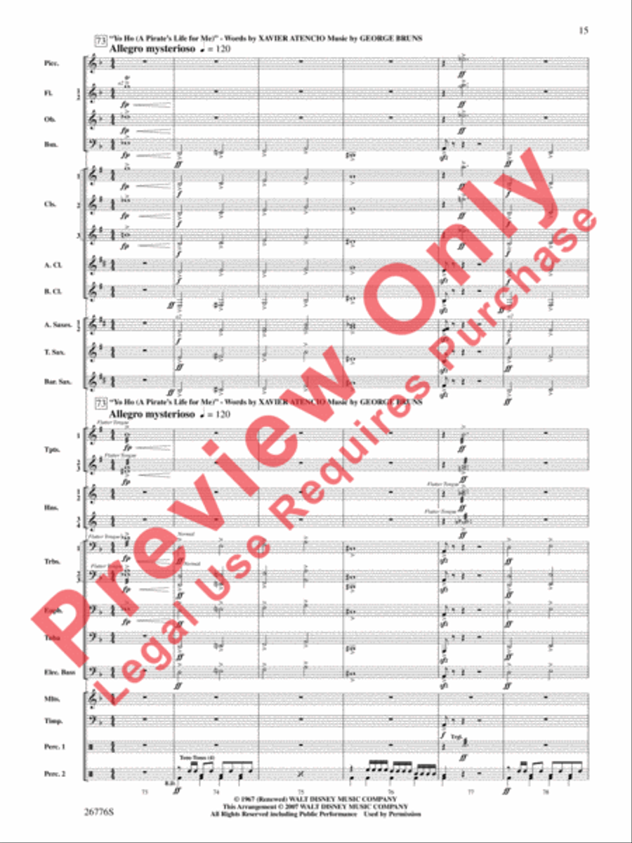 The Music of Disneyland Concert Band scores gallery preview page 16