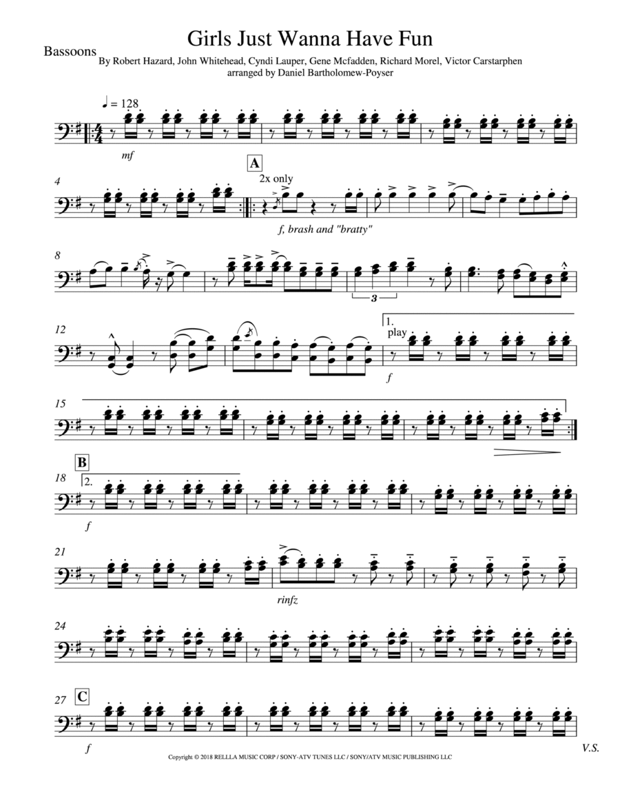 Girls Just Wanna Have Fun X Set Your Heart Full Orchestra scores gallery preview page 1