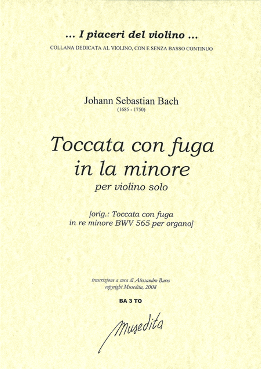 Toccata con fuga in la minore per violino solo Violin Solo scores gallery preview page 1