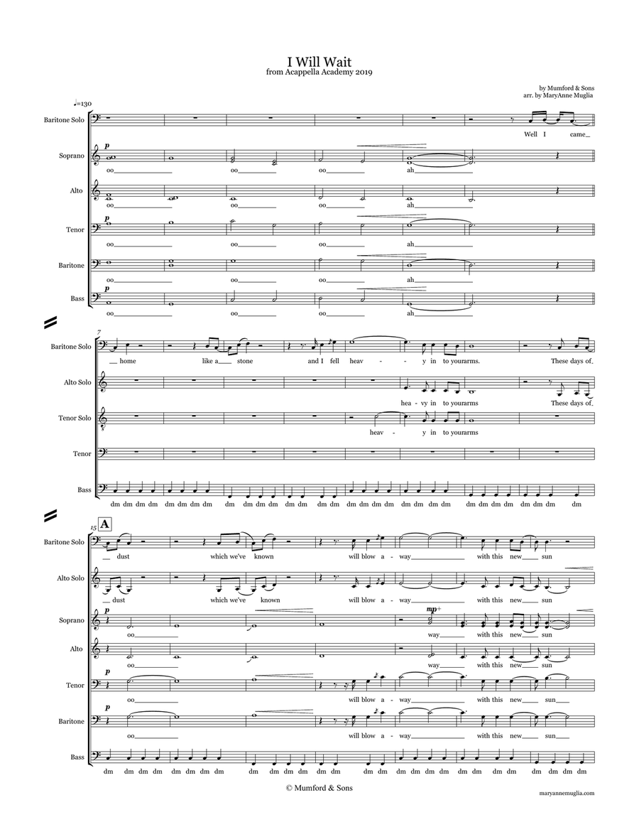 I Will Wait 4-Part scores gallery preview page 1