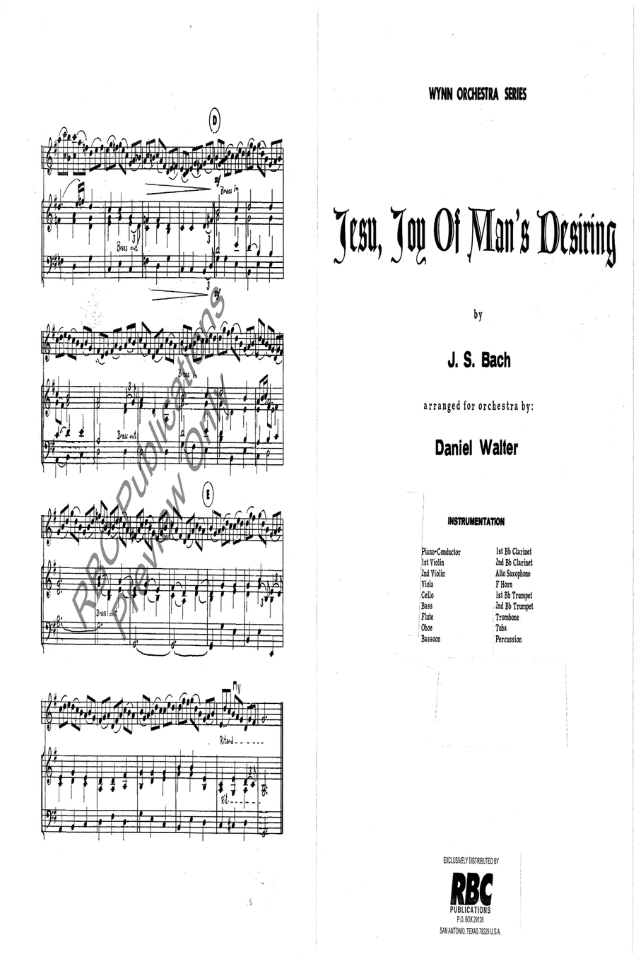 Jesu, Joy Of Man's Desiring Full Orchestra scores gallery preview page 5