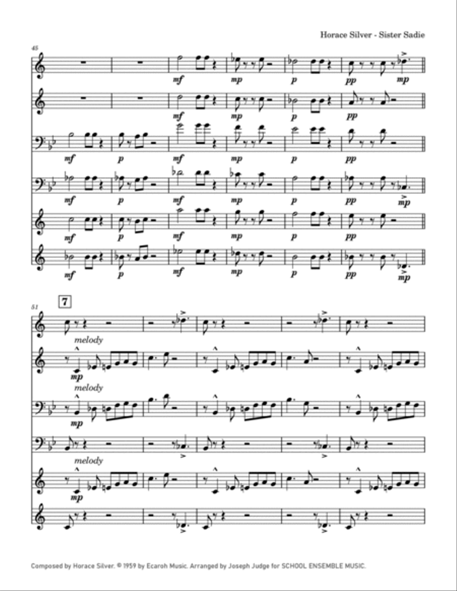 Sister Sadie Brass Quartet scores gallery preview page 6