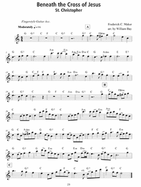 100 Hymns for Flute and Guitar by William Bay Flute - Sheet Music