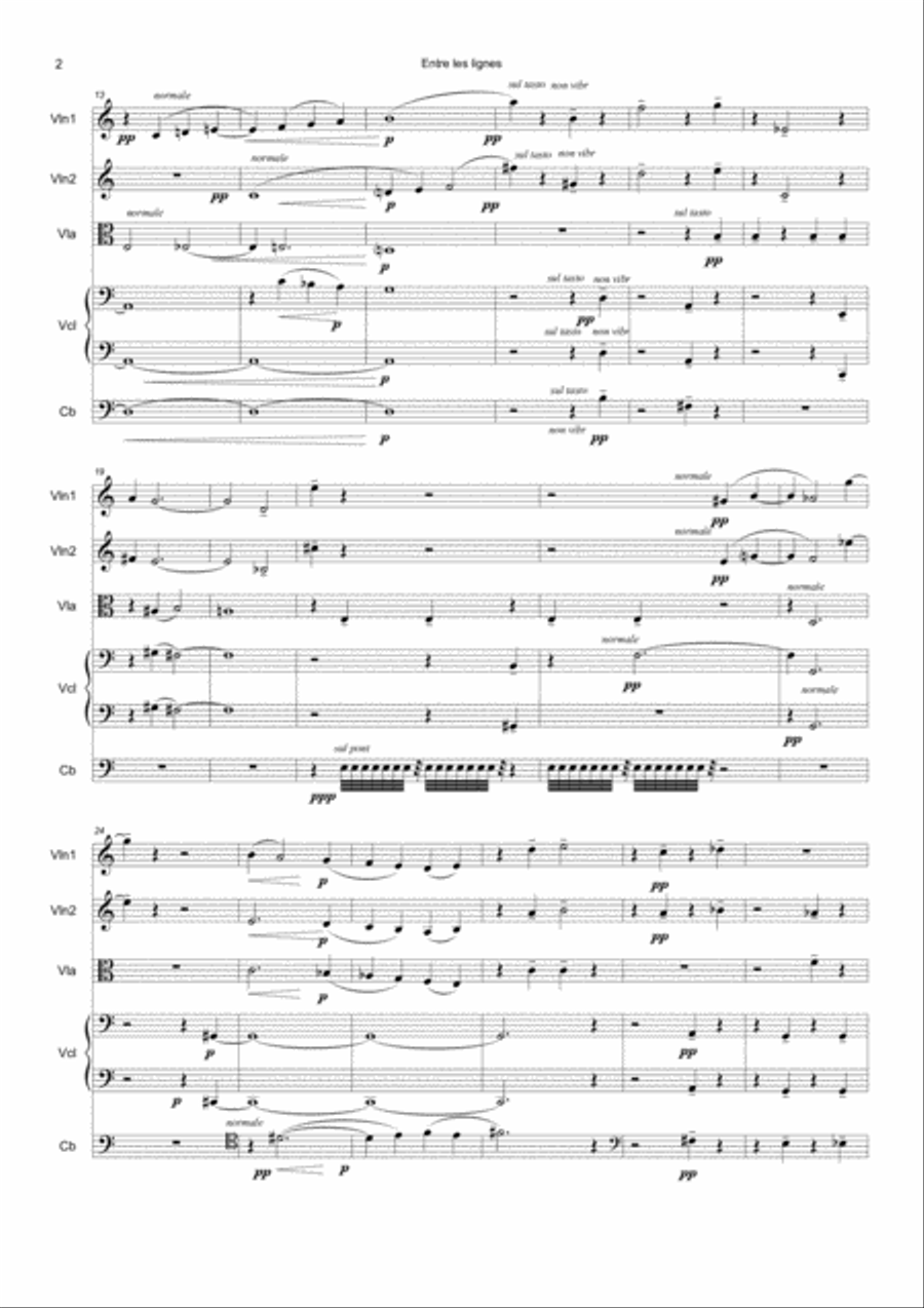 Entre les lignes (Between the lines) String Orchestra scores gallery preview page 4