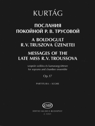 Book cover for Messages of the Late Miss R.V. Troussova