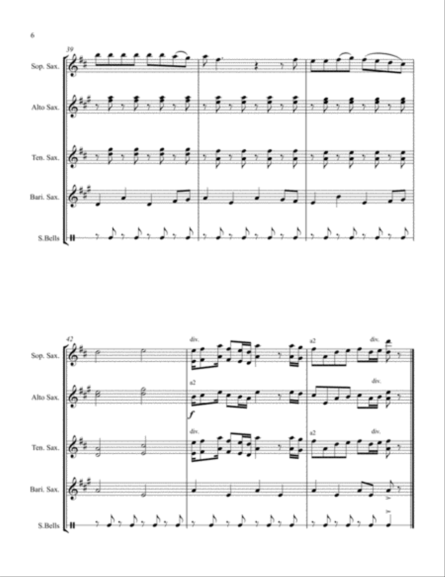 Grandma Got Run Over By A Reindeer Woodwind Ensemble scores gallery preview page 6