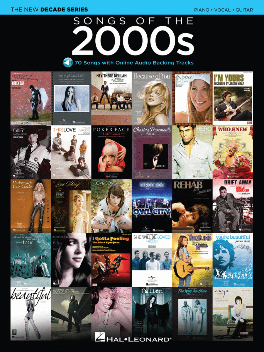 Songs of the 2000s Piano, Vocal, Guitar scores gallery preview page 1