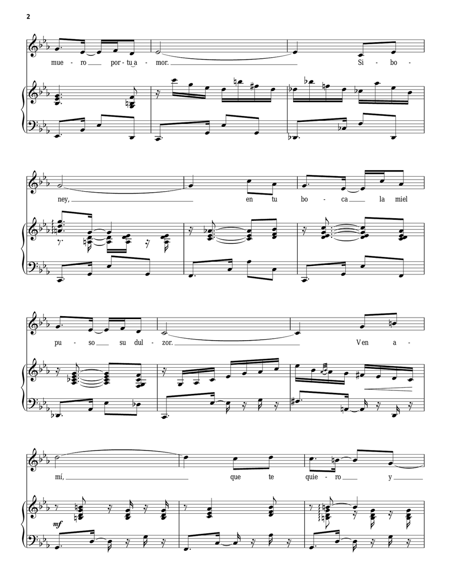 Siboney Piano, Vocal scores gallery preview page 2