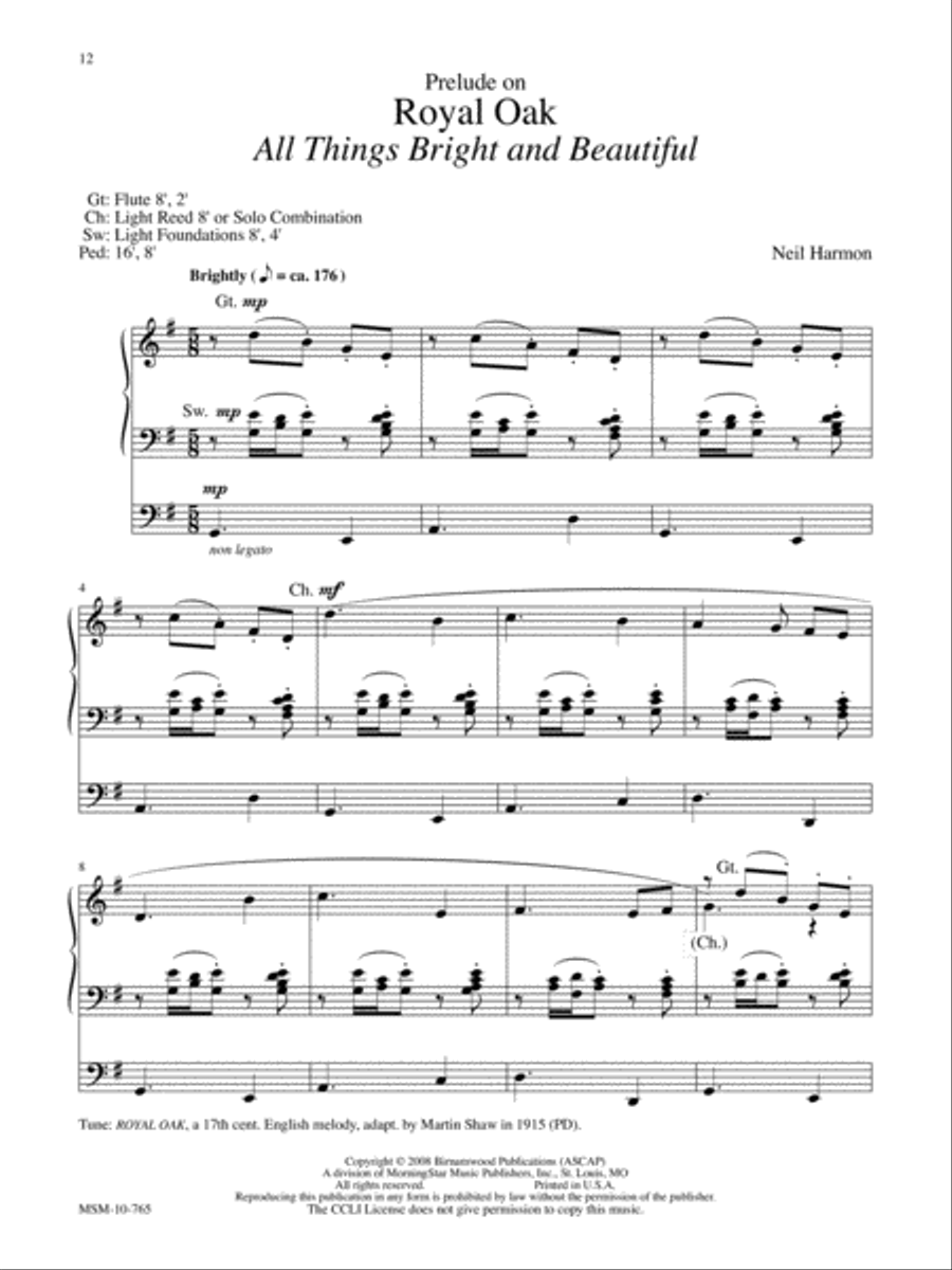 God Reigns Above Six Familiar Hymn Settings for Organ Organ Solo scores gallery preview page 7