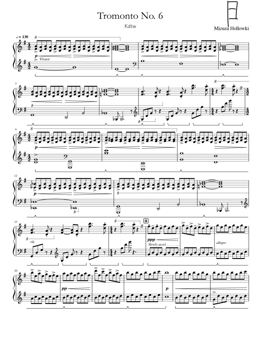 Tramonto No. 6 Tramonto No. 6 Piano Solo scores gallery preview page 1