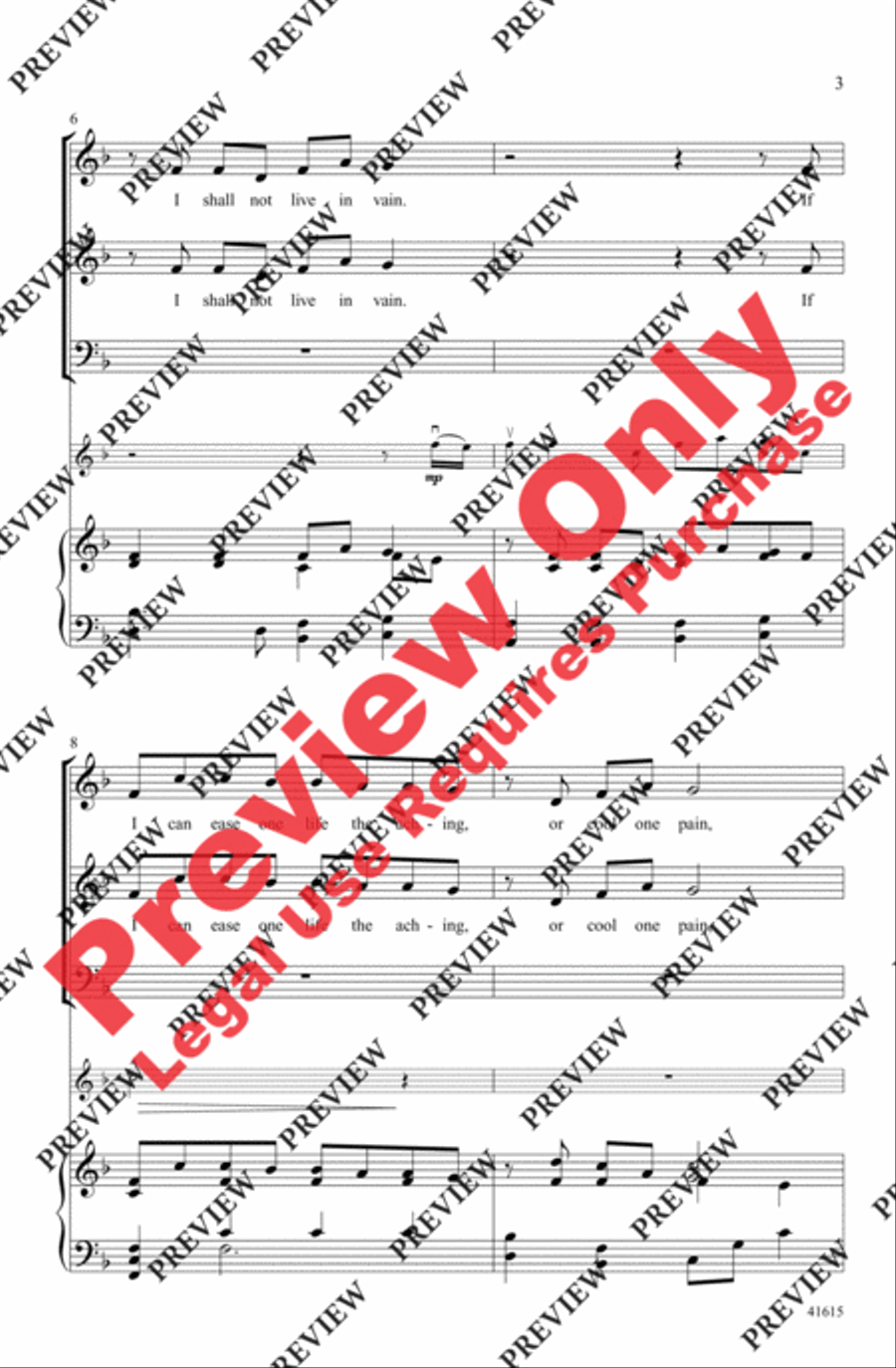 I Shall Not Live in Vain 3-Part scores gallery preview page 14