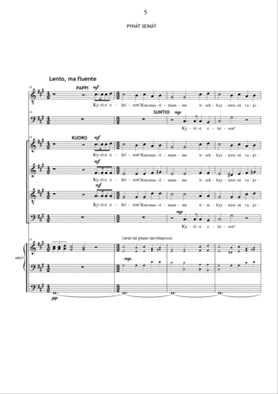 Pyhät seinät (Holy Walls) - chamber opera Choir scores gallery preview page 5