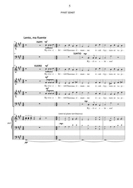 Pyhät seinät (Holy Walls) - chamber opera Choir - Digital Sheet Music