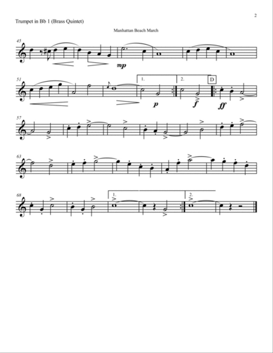 Manhattan Beach March Manhattan Beach March Brass Quintet scores gallery preview page 6