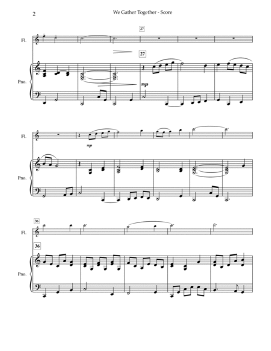 We Gather Together Flute Solo scores gallery preview page 3
